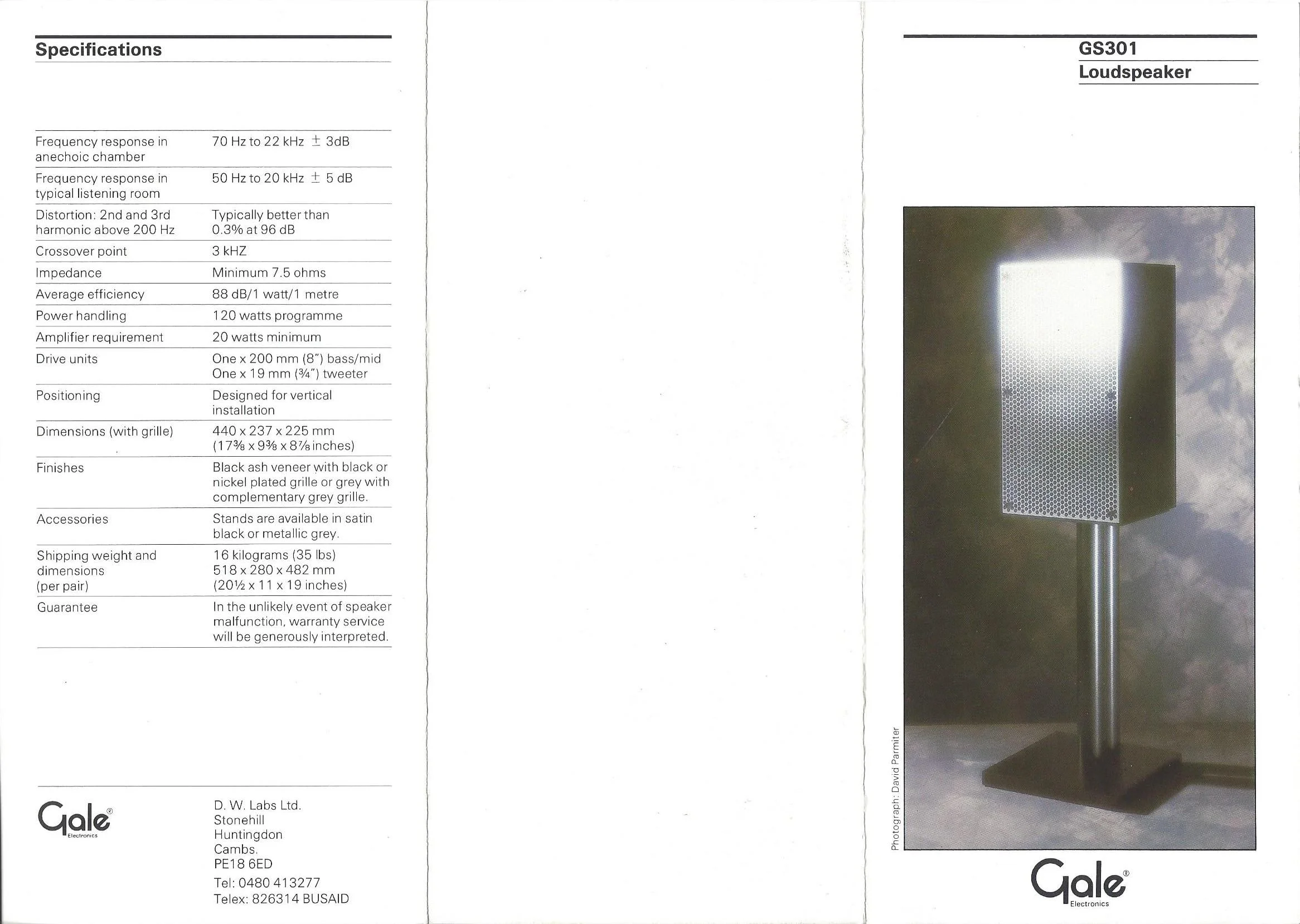 Gale GS301 Tall Bookshelf Speakers - Image 7