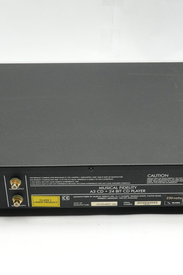Musical Fidelity A3 24 Bit Audiophile CD Player - Image 5