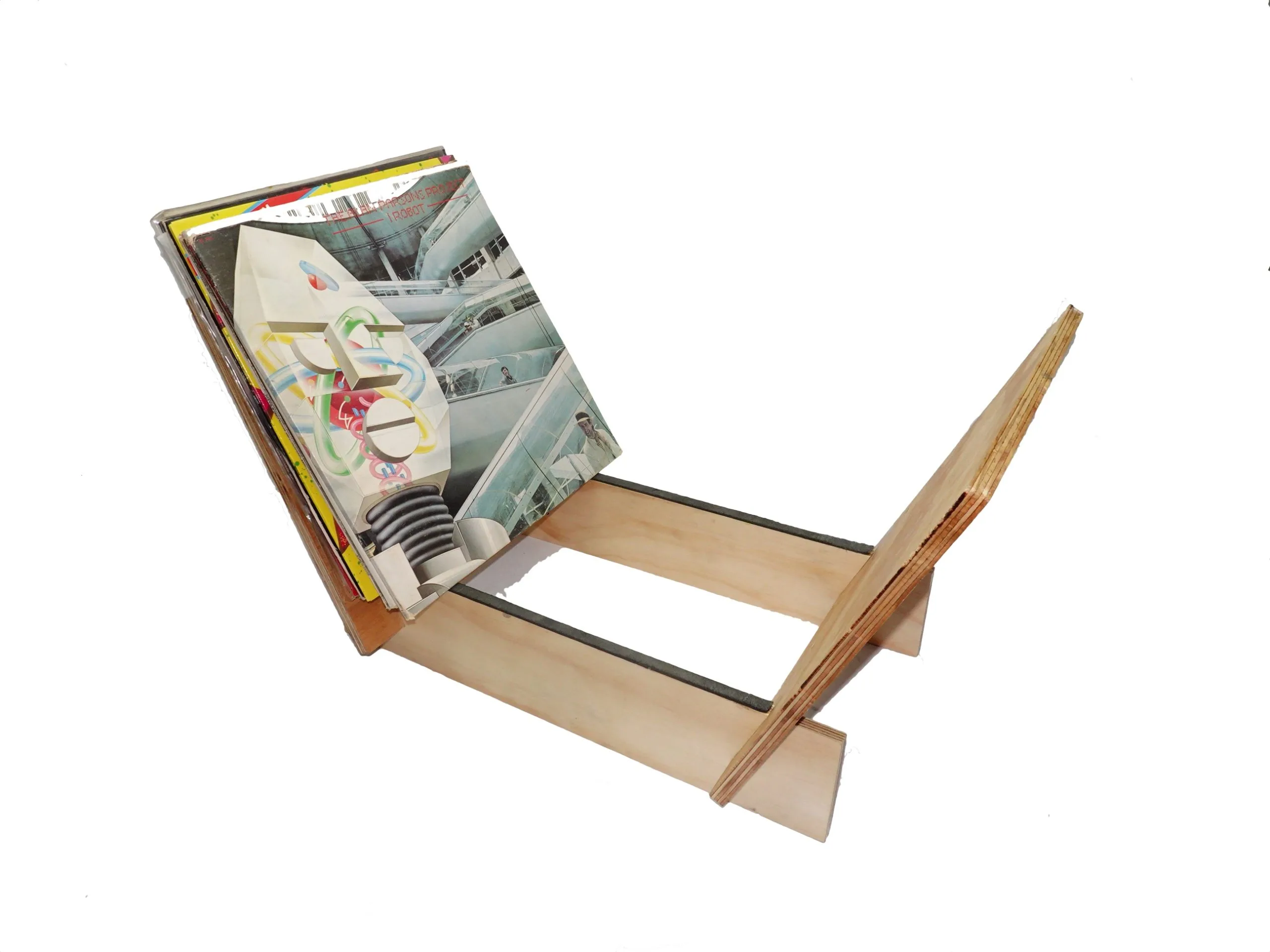 Record Stand with Leather Protector (fits 100 records)
