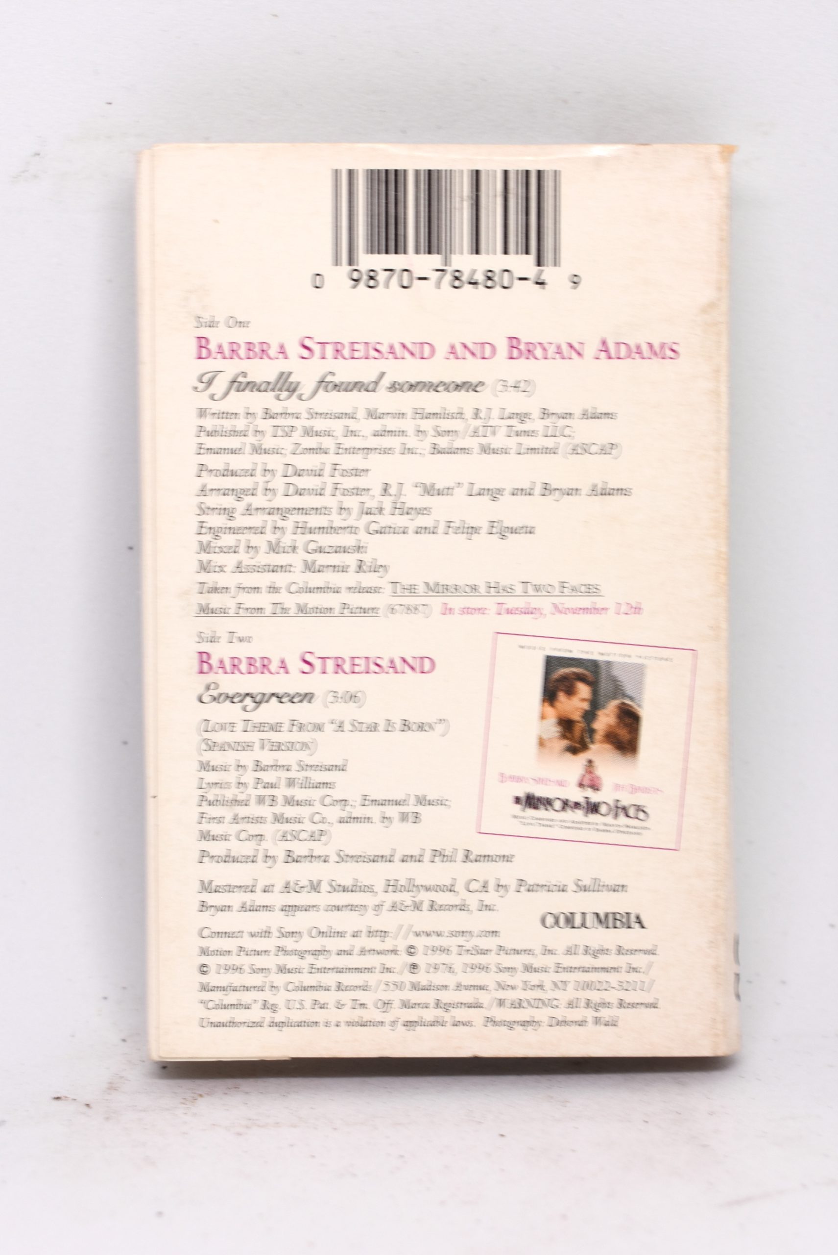 Barbara Streisand & Bryan Adams - I finally found someone (cassingle) - Image 2