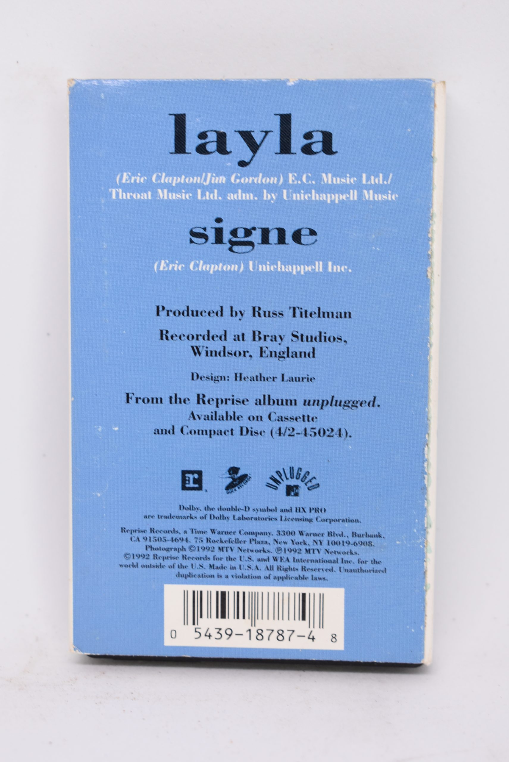 Eric Clapton - Layla (acoustic version, unplugged) (cassingle) - Image 2