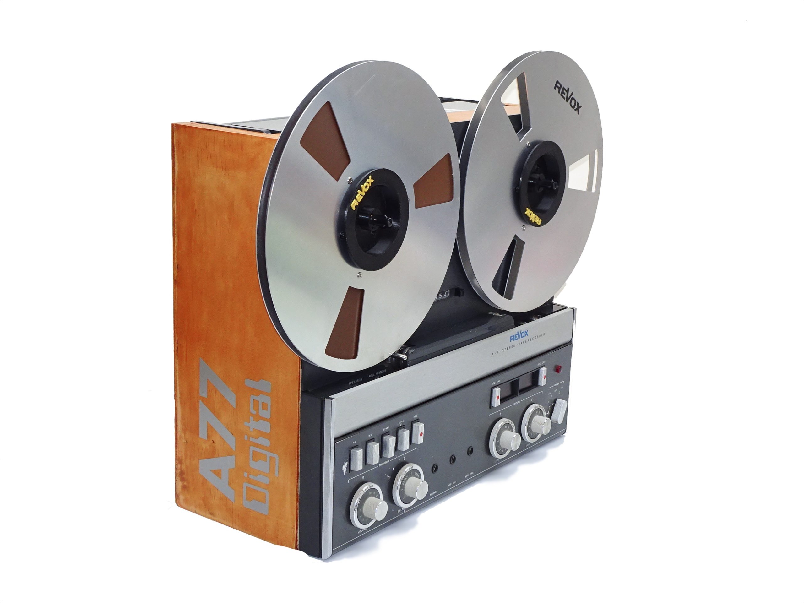 ReVox A77 10.5″ 2-Track Reel to Reel (restored + acessories)