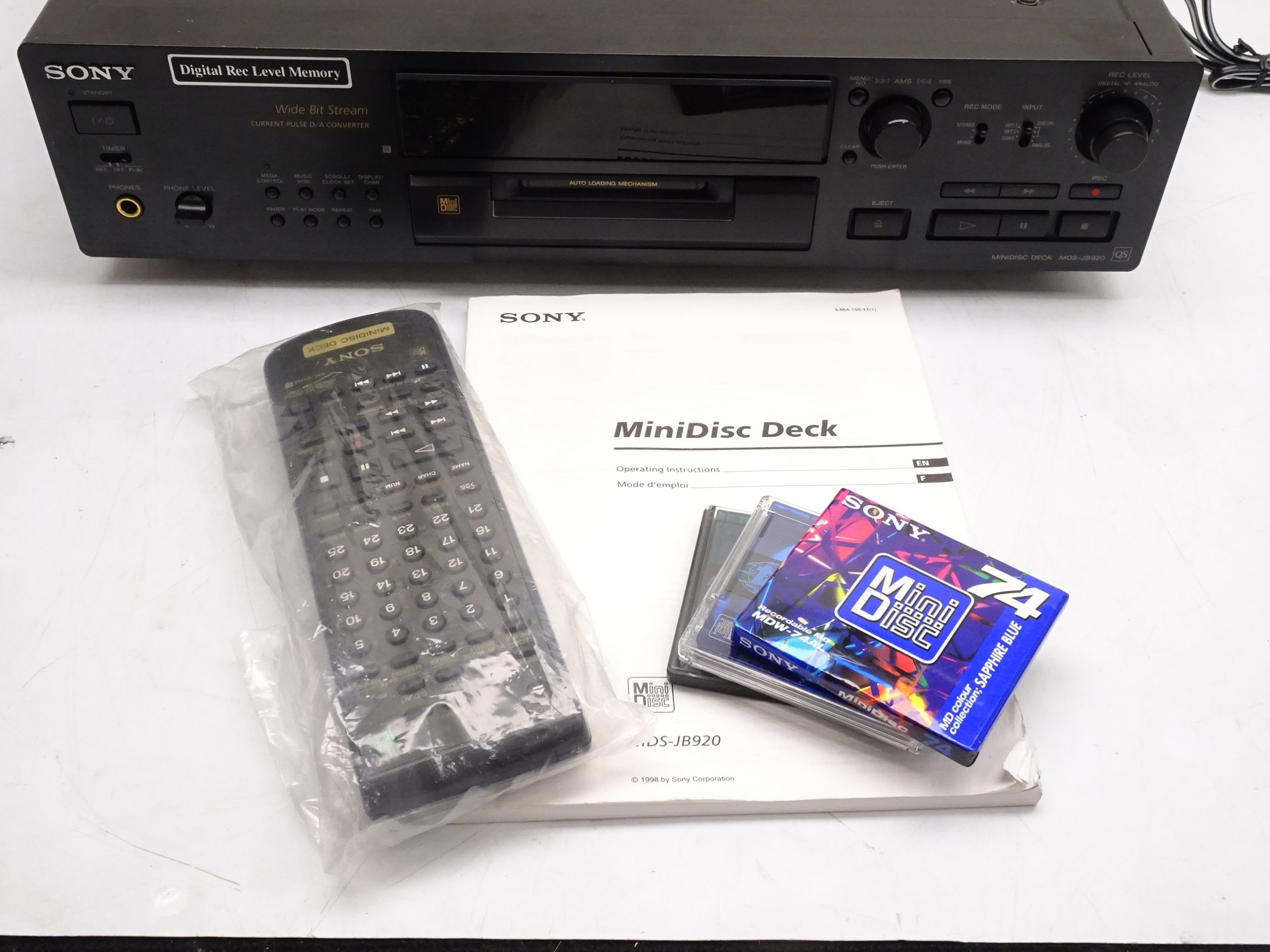 SONY MDS-JB920 Audiophile MiniDisc Recorder - Image 5